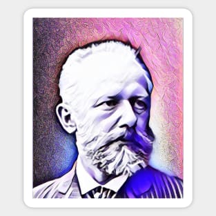 Pyotr Ilyich Tchaikovsky Pink Portrait | Pyotr Ilyich Tchaikovsky Artwork 7 Sticker